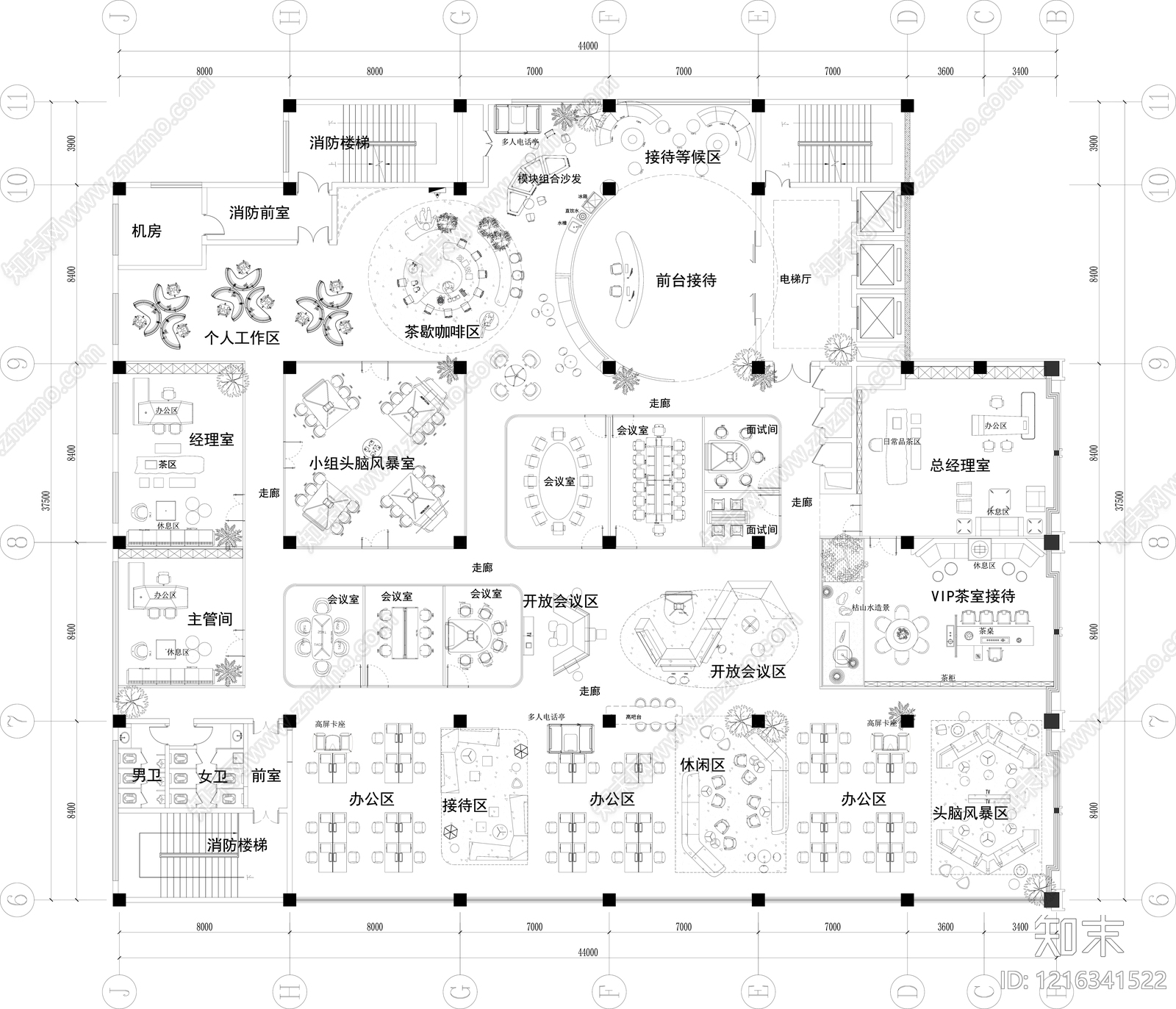 办公大堂施工图下载【ID:1216341522】