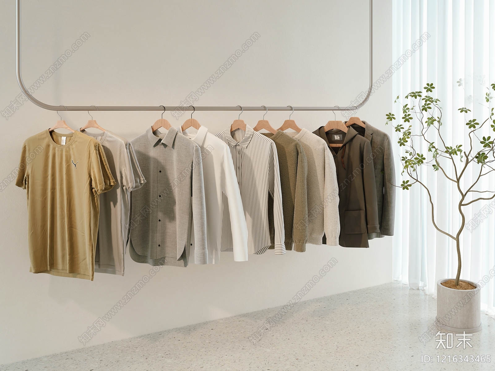 极简衣服3D模型下载【ID:1216343465】
