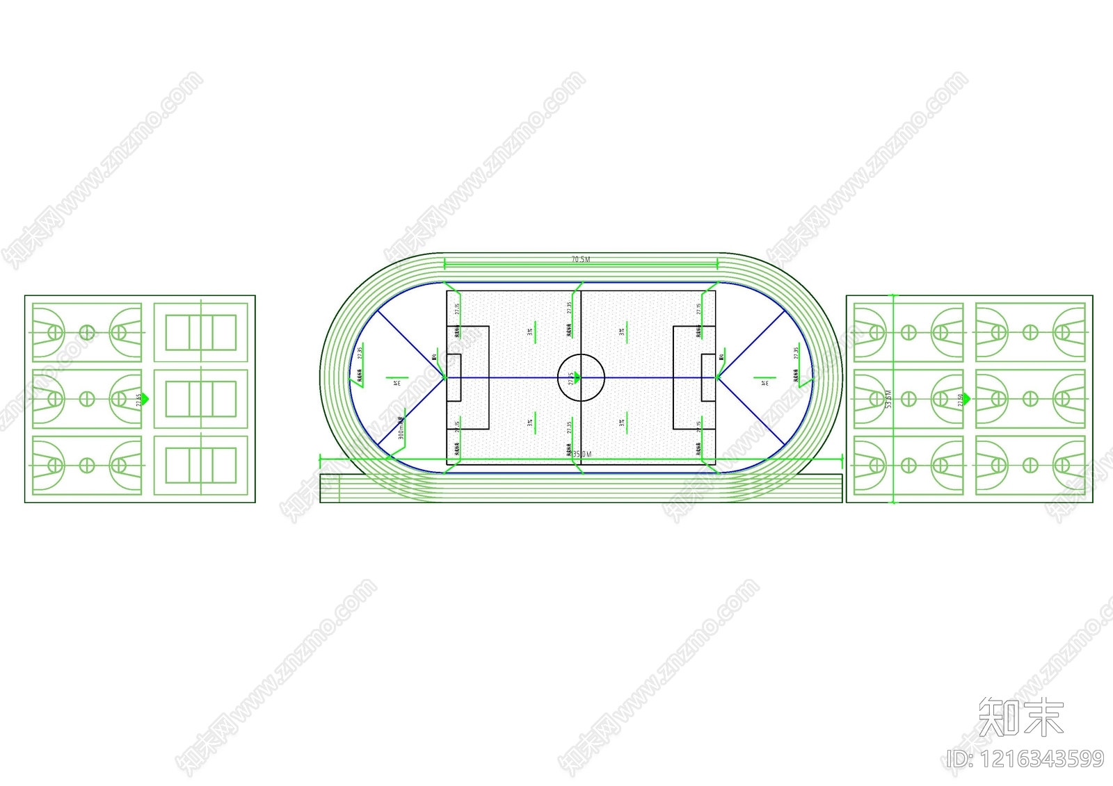 现代操场施工图下载【ID:1216343599】