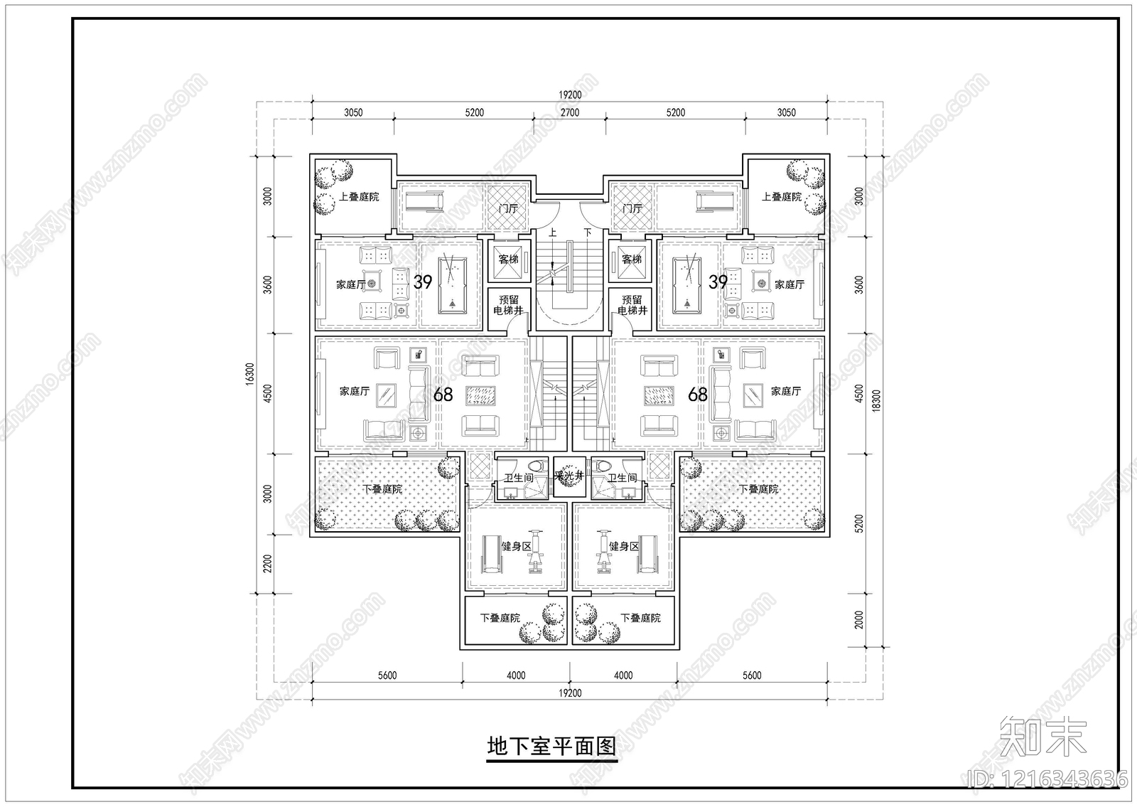 现代别墅建筑cad施工图下载【ID:1216343636】