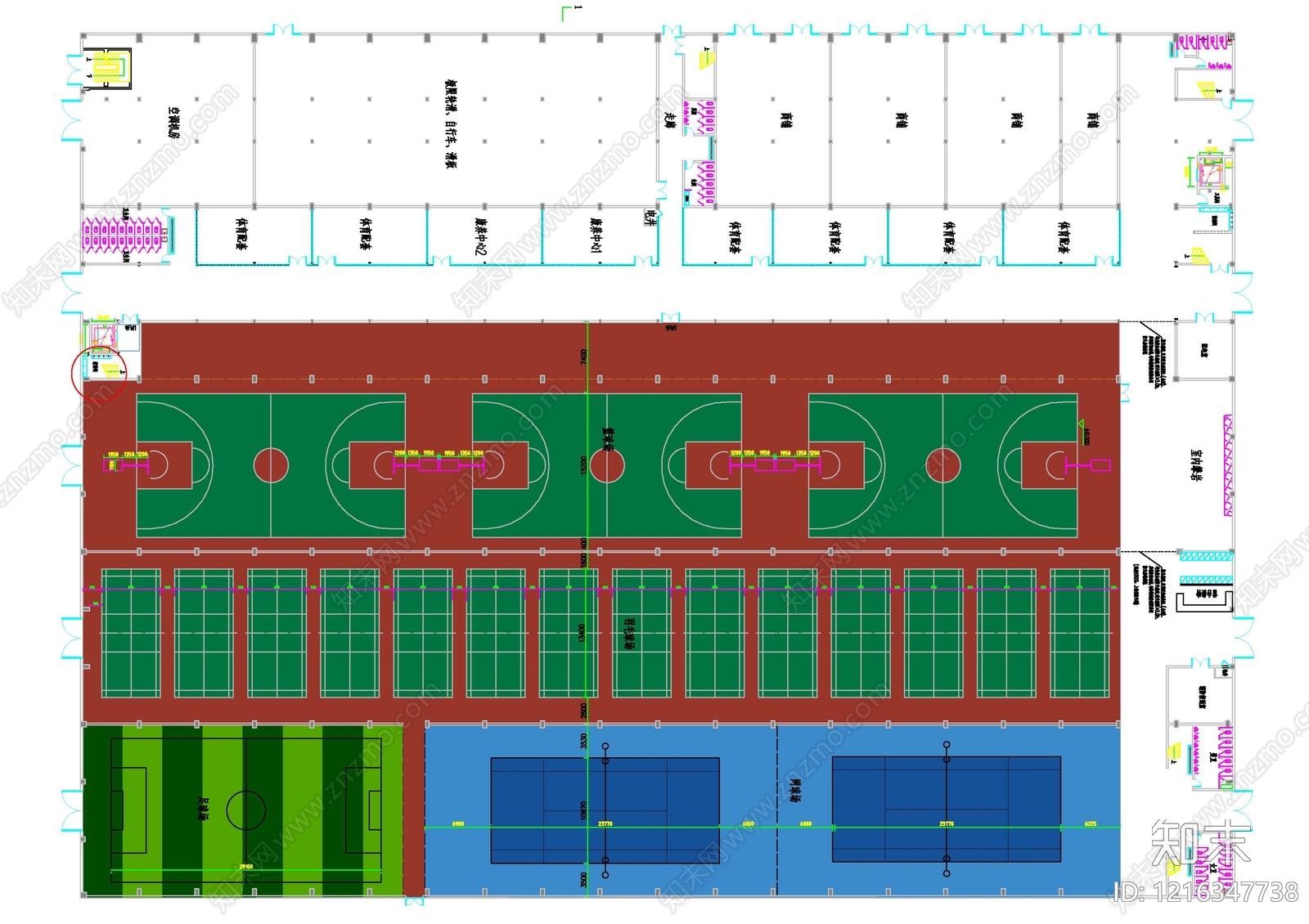 现代网球场施工图下载【ID:1216347738】