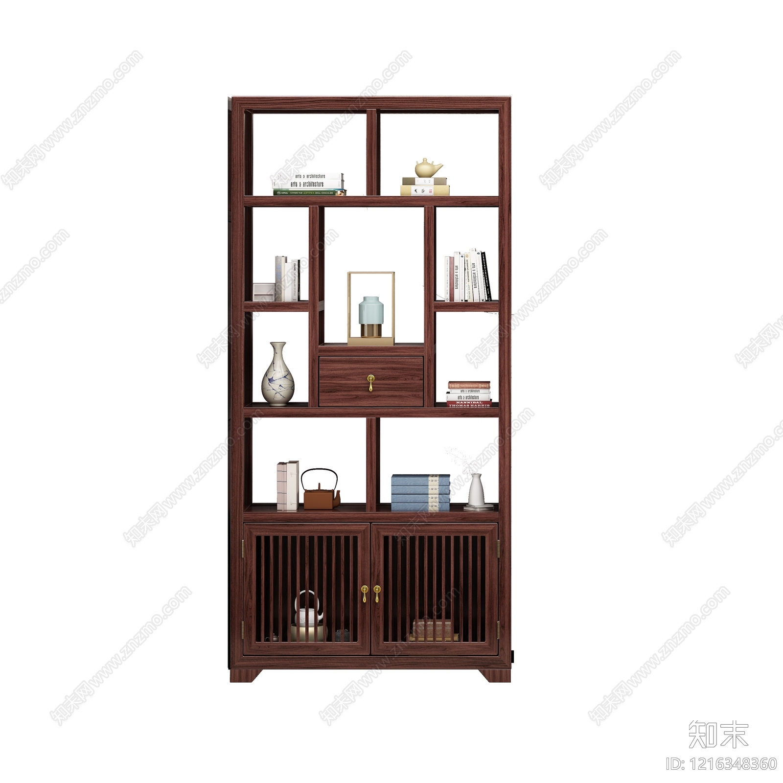 新中式博古架3D模型下载【ID:1216348360】