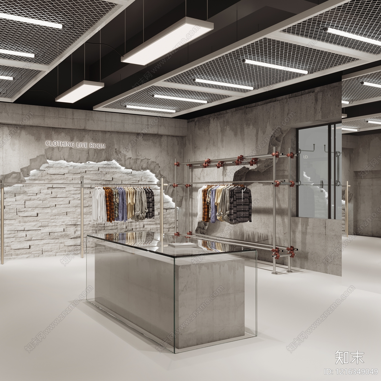 工业极简直播间3D模型下载【ID:1216349049】