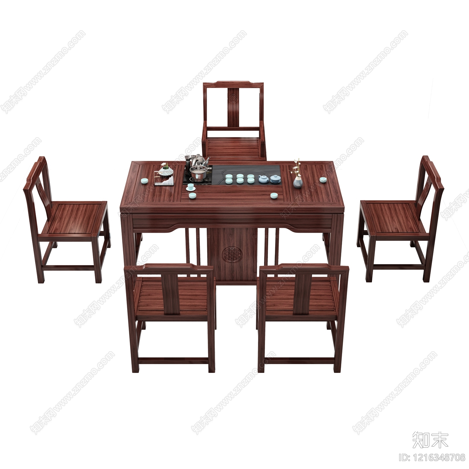 新中式茶桌椅3D模型下载【ID:1216348708】
