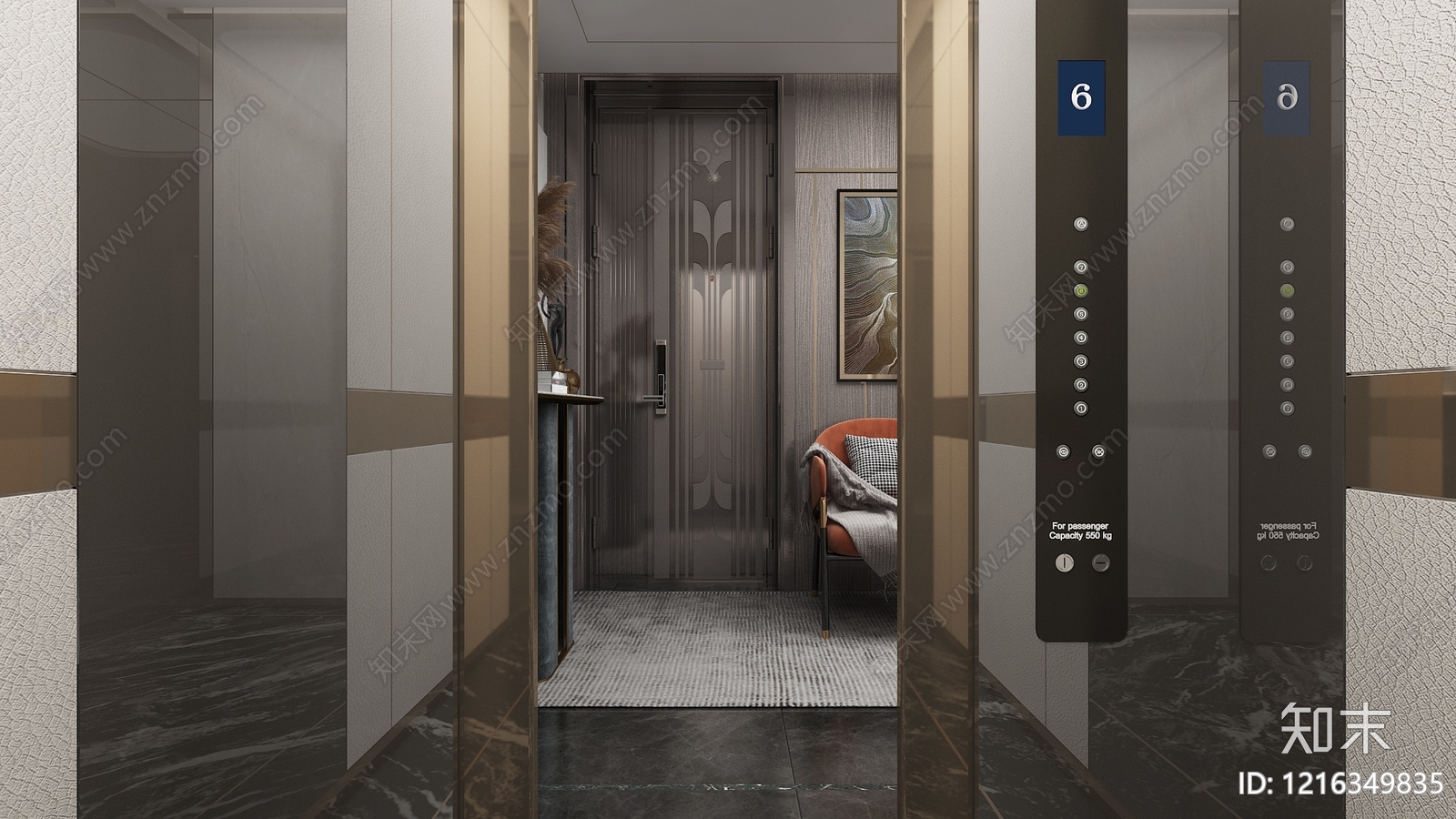 现代轻奢玄关3D模型下载【ID:1216349835】