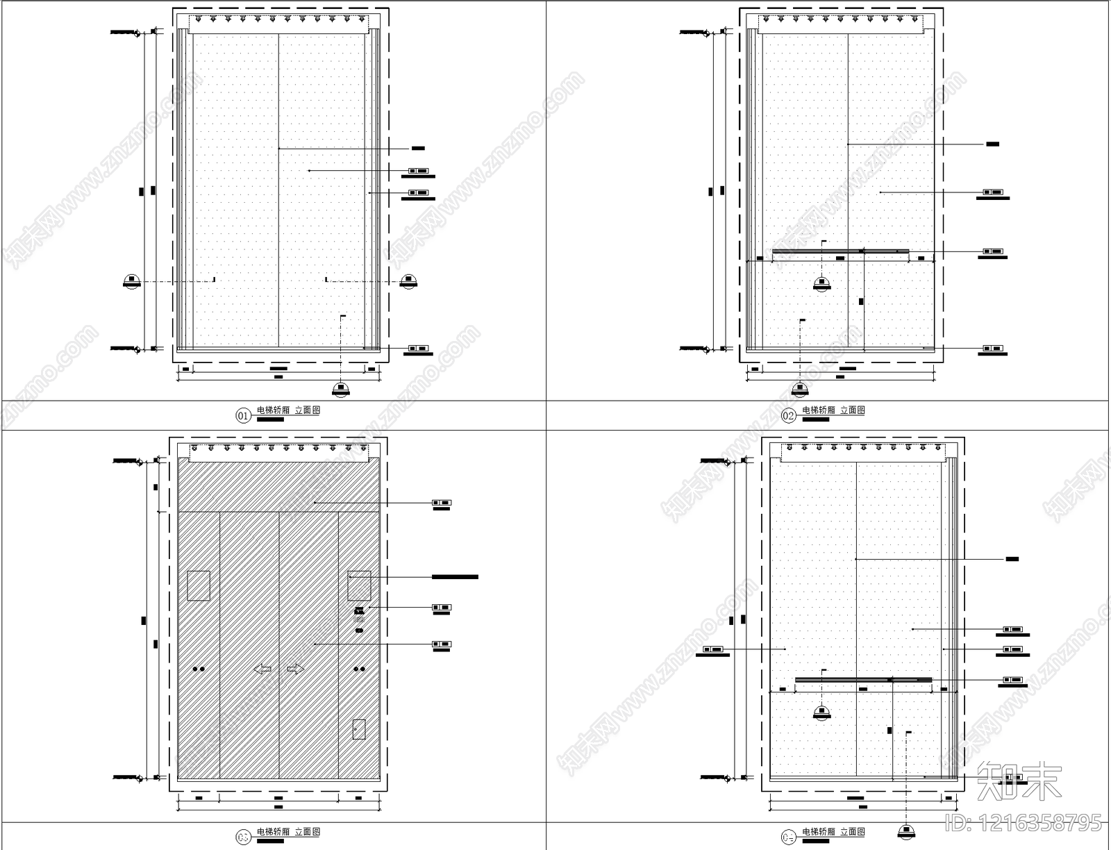 现代电梯厅cad施工图下载【ID:1216358795】