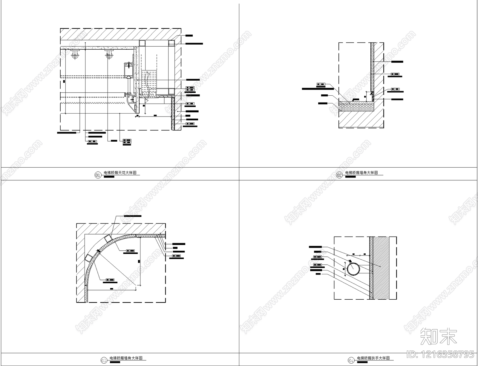现代电梯厅cad施工图下载【ID:1216358795】