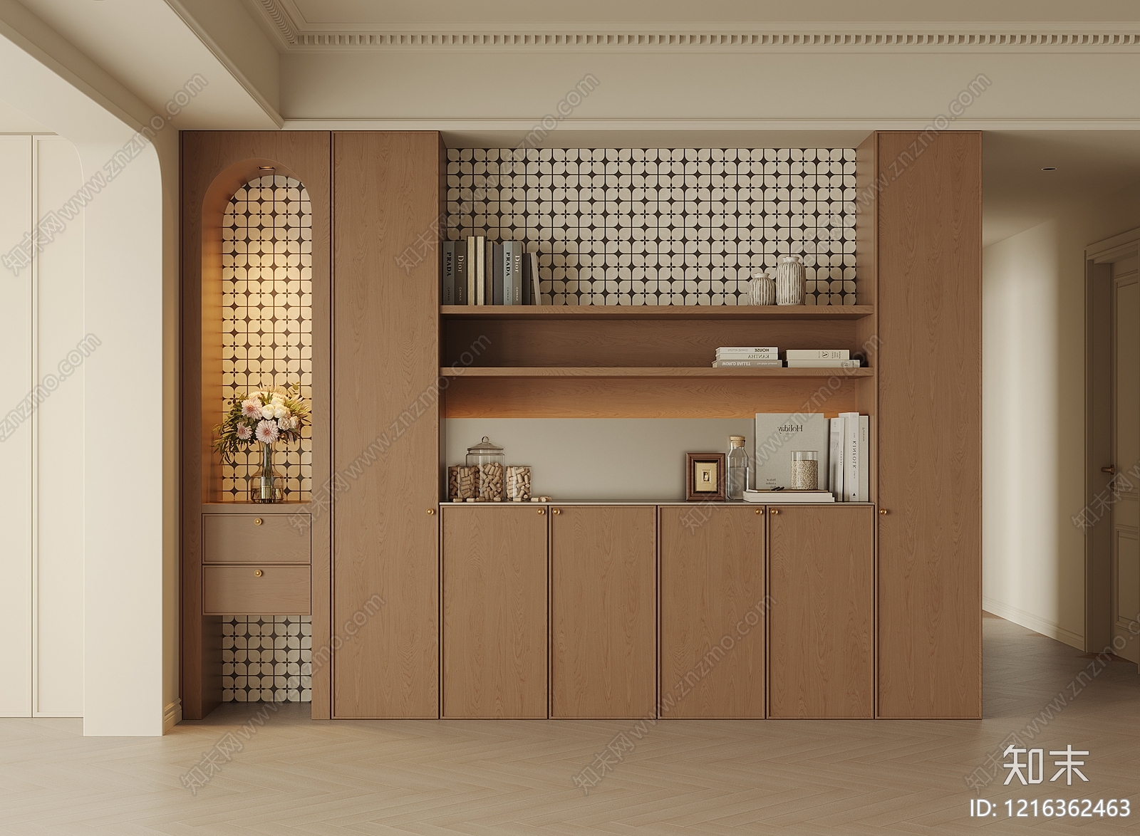 法式餐边柜SU模型下载【ID:1216362463】