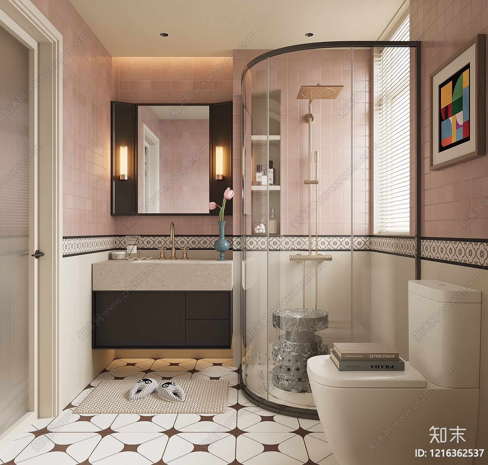 法式卫生间SU模型下载【ID:1216362537】