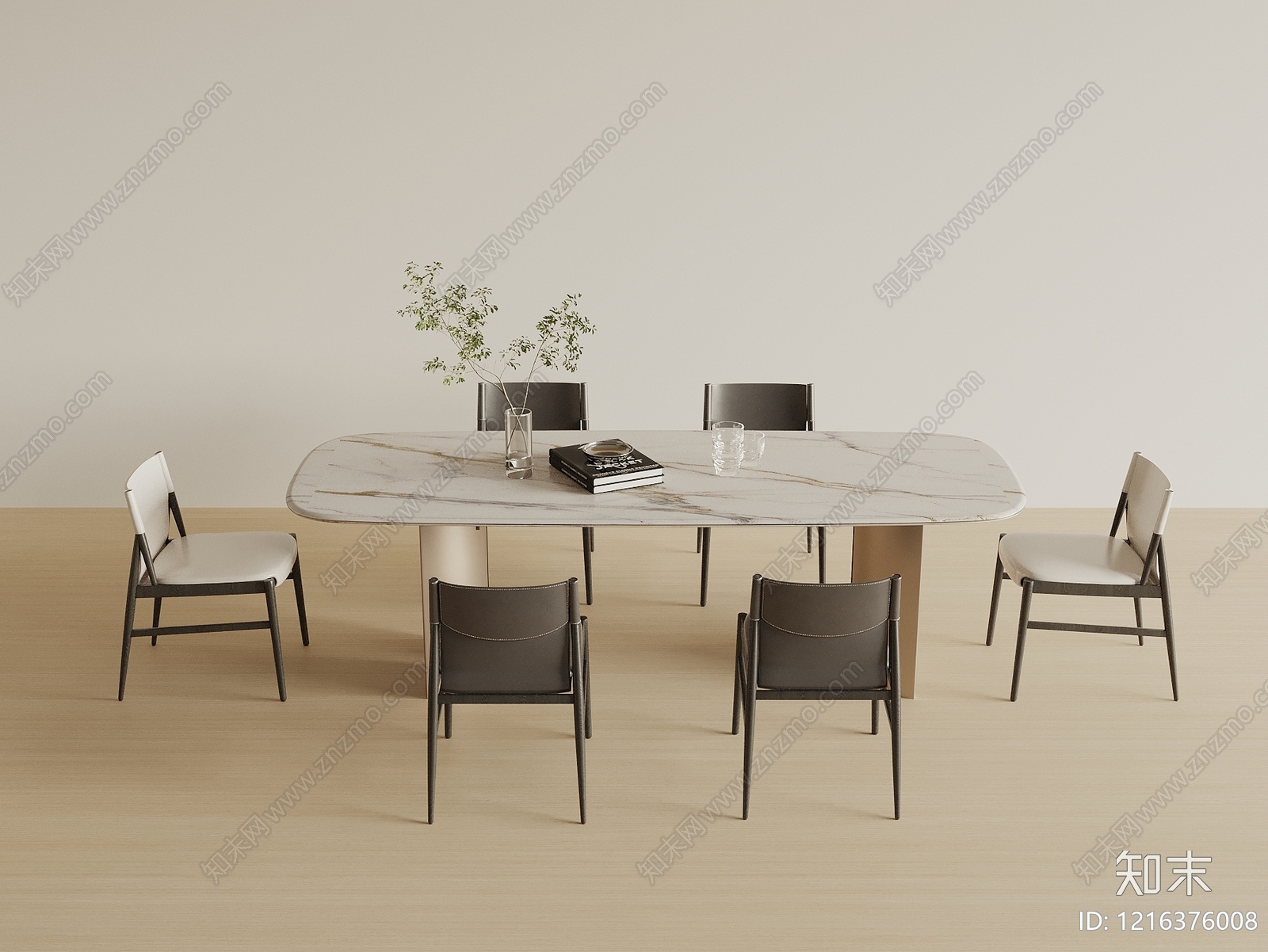 极简餐桌椅SU模型下载【ID:1216376008】