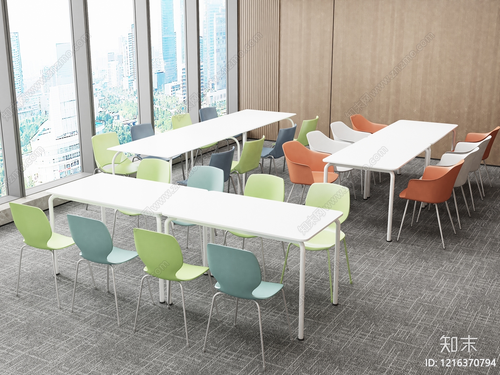 现代简约办公桌椅3D模型下载【ID:1216370794】