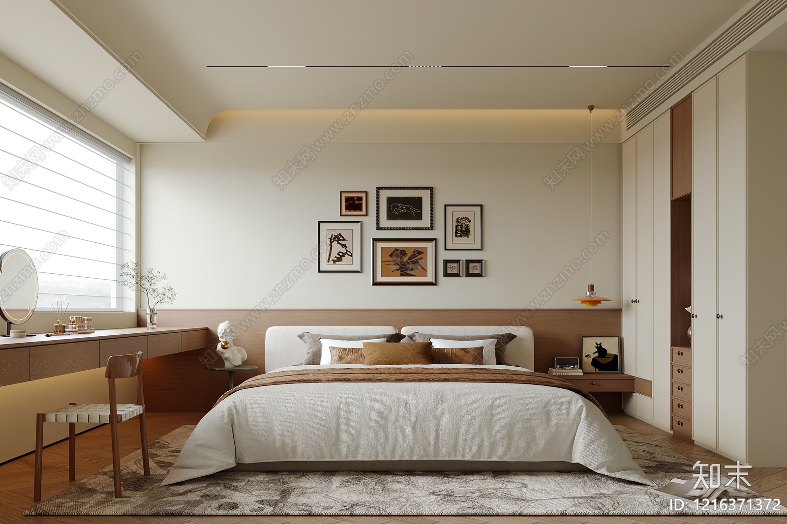 中古风主卧SU模型下载【ID:1216371372】