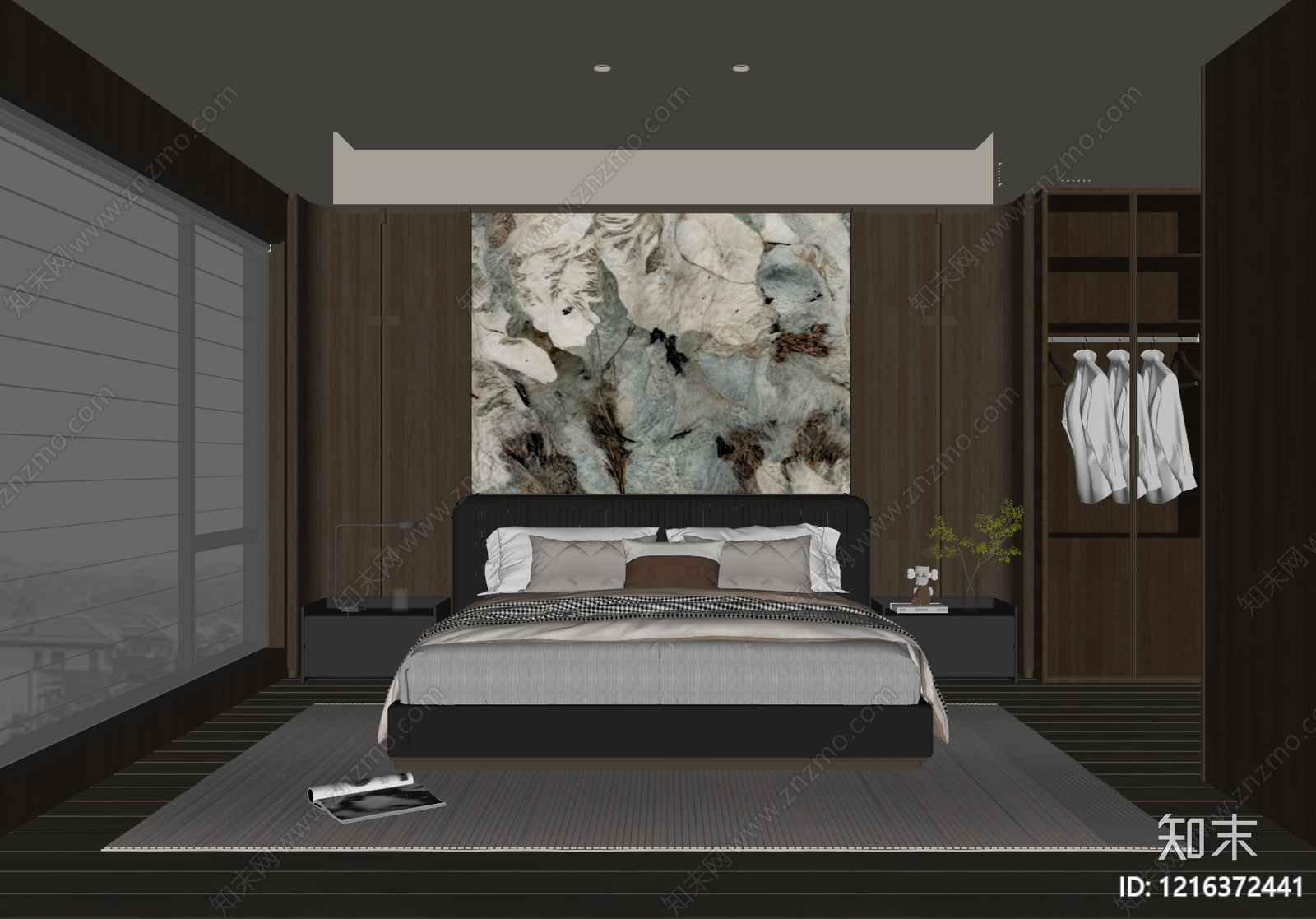现代简约主卧SU模型下载【ID:1216372441】