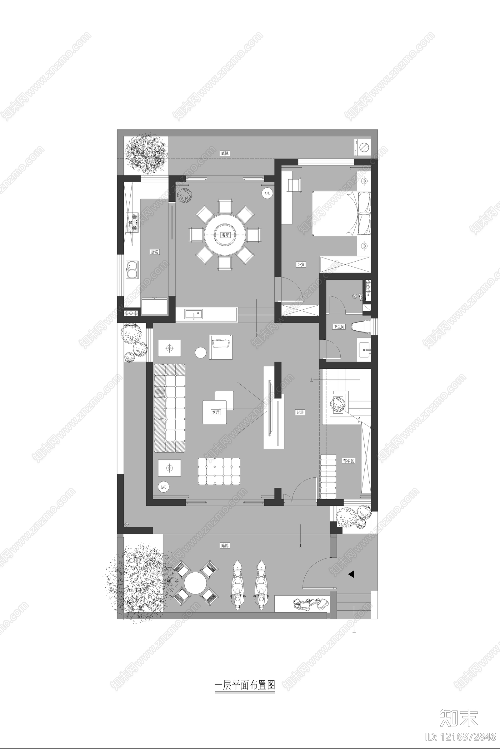 现代其他居住建筑cad施工图下载【ID:1216372846】