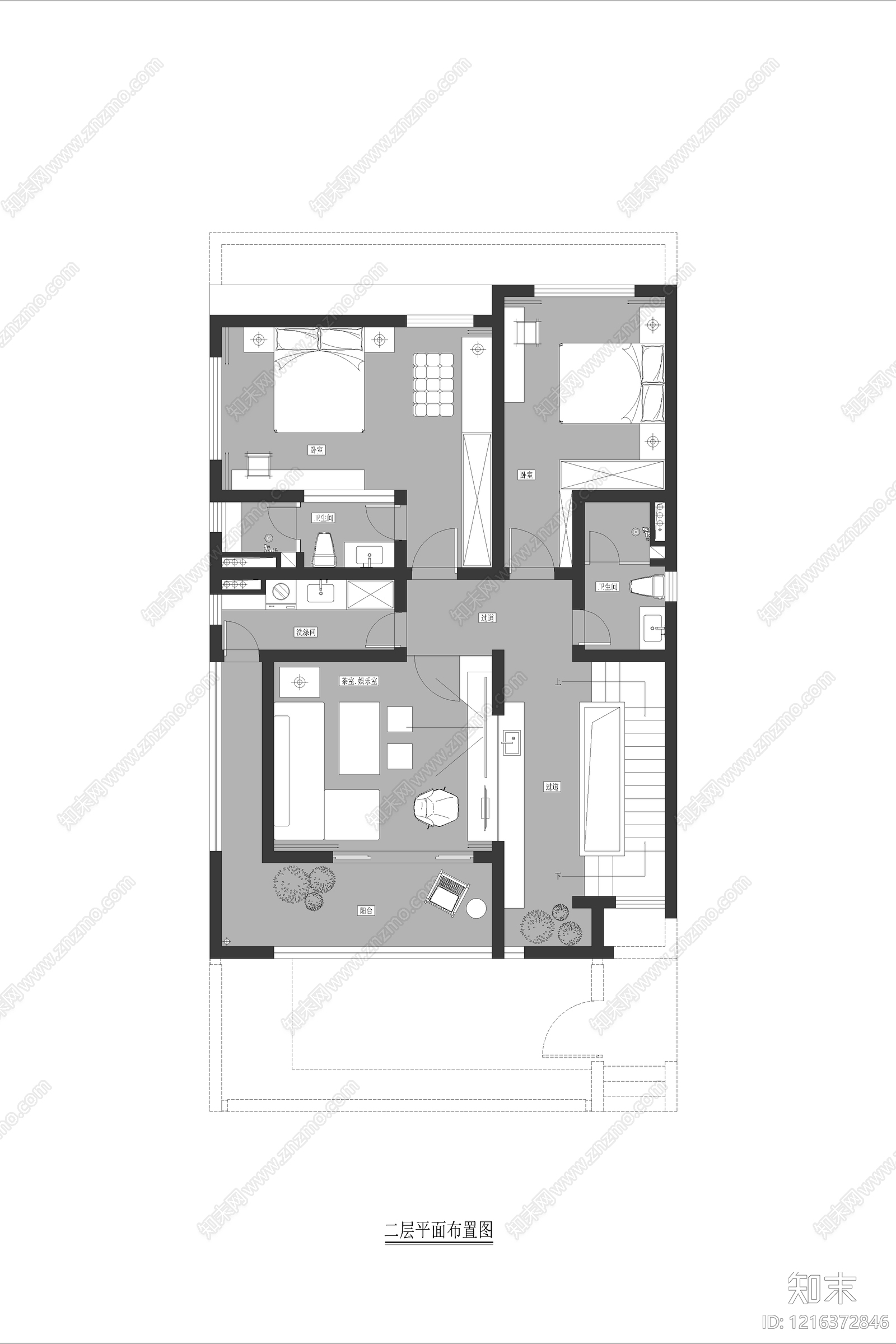 现代其他居住建筑cad施工图下载【ID:1216372846】