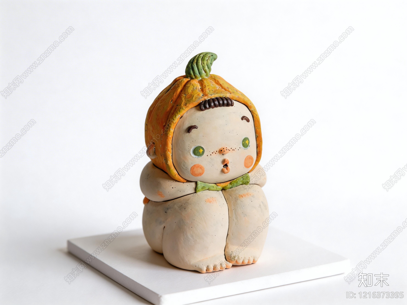 治愈系手作风格雕塑摆件SU模型草图