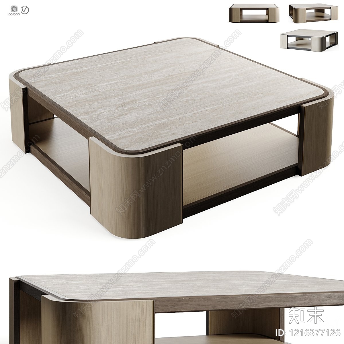 现代简约茶几3D模型下载【ID:1216377126】
