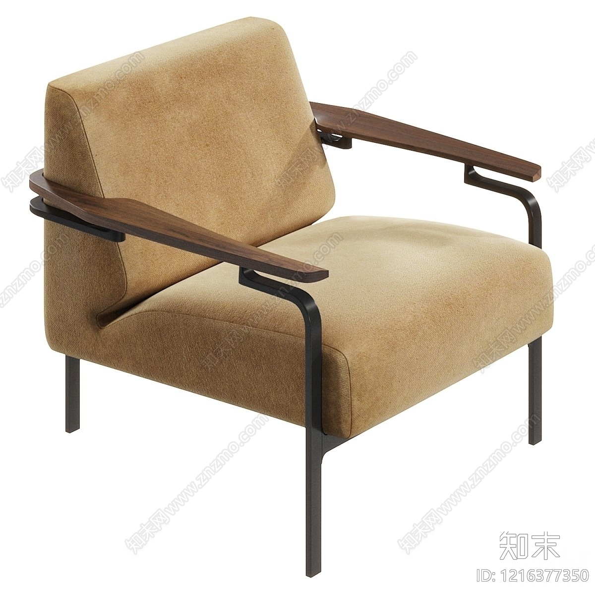 现代简约单人沙发3D模型下载【ID:1216377350】