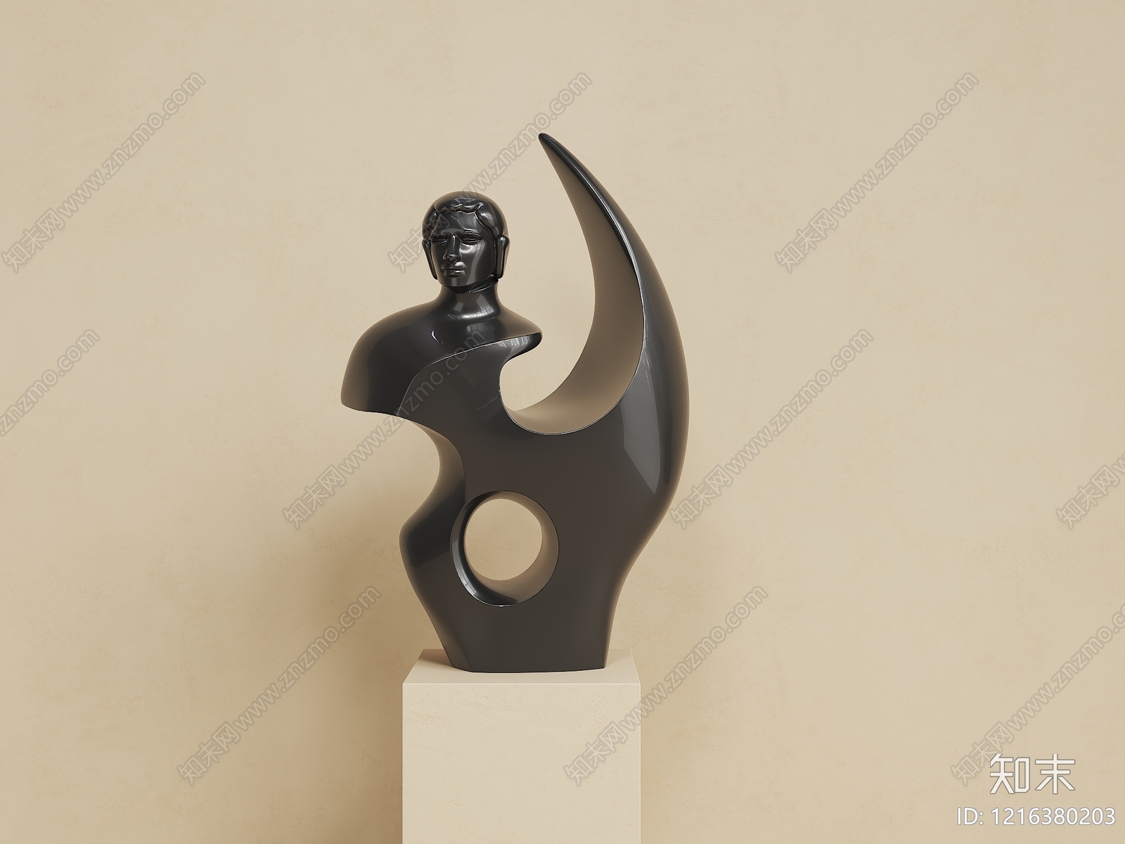极简雕塑摆件3D模型下载【ID:1216380203】