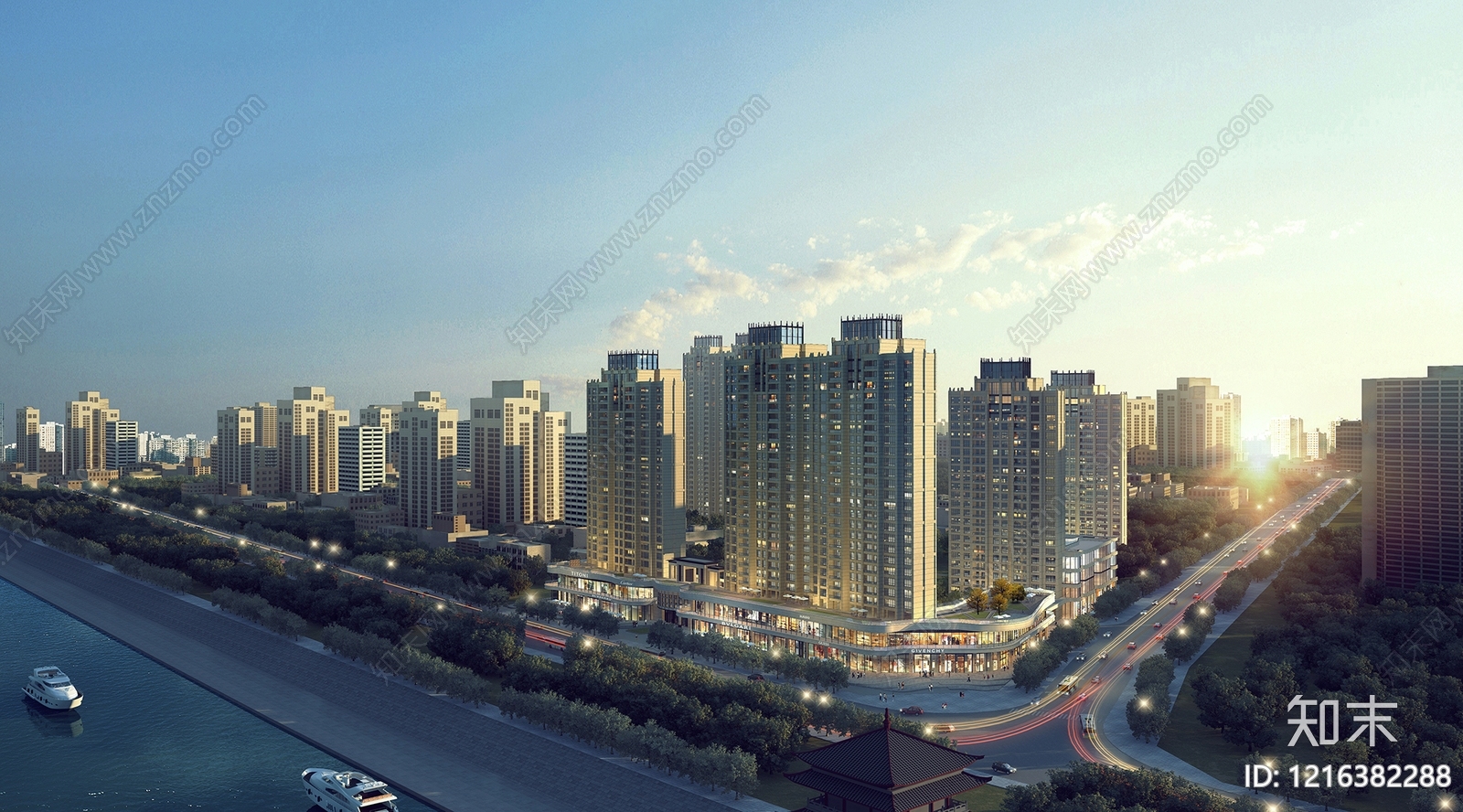 现代主义小高层住宅楼3D模型下载【ID:1216382288】
