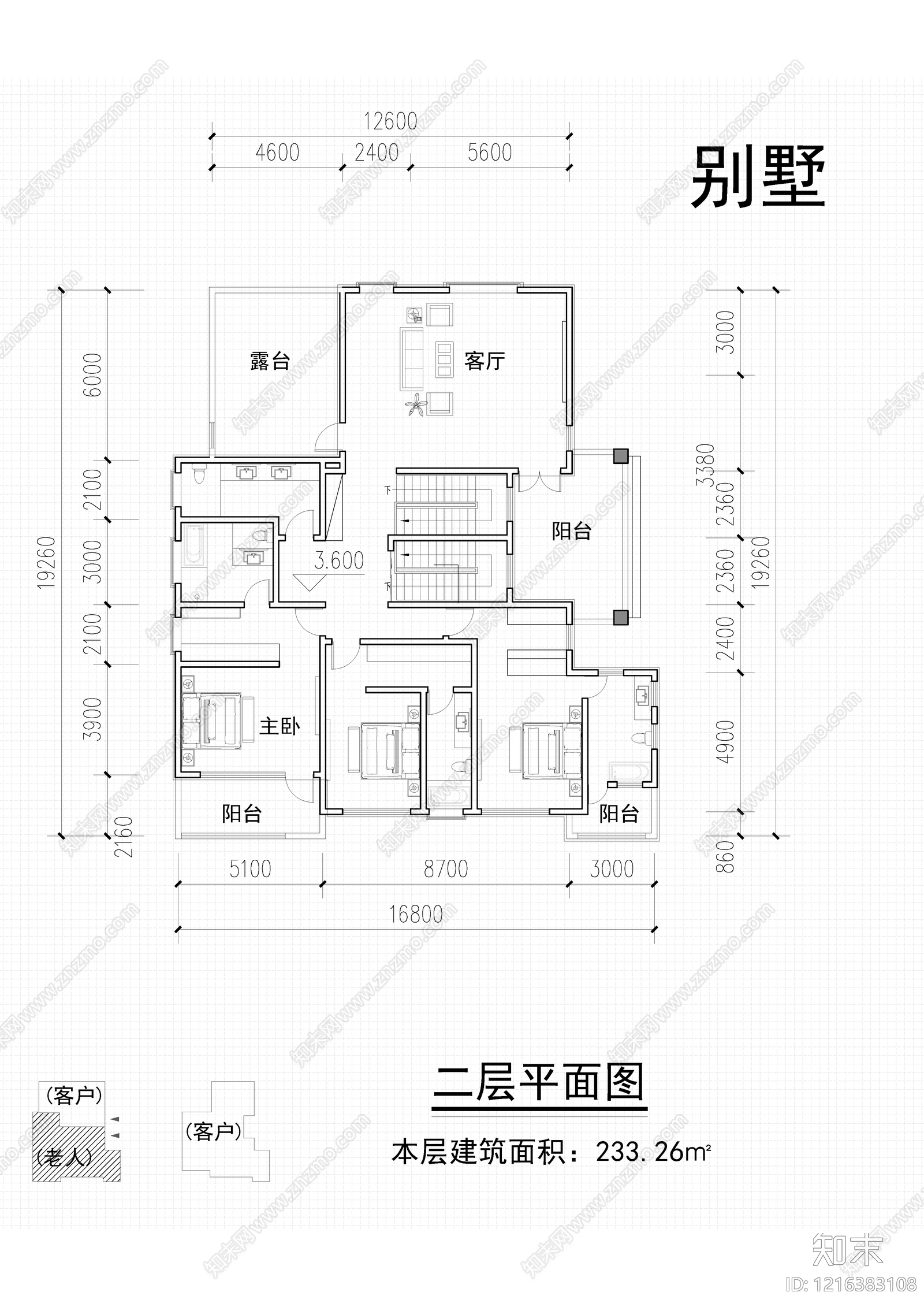现代新中式别墅建筑cad施工图下载【ID:1216383108】