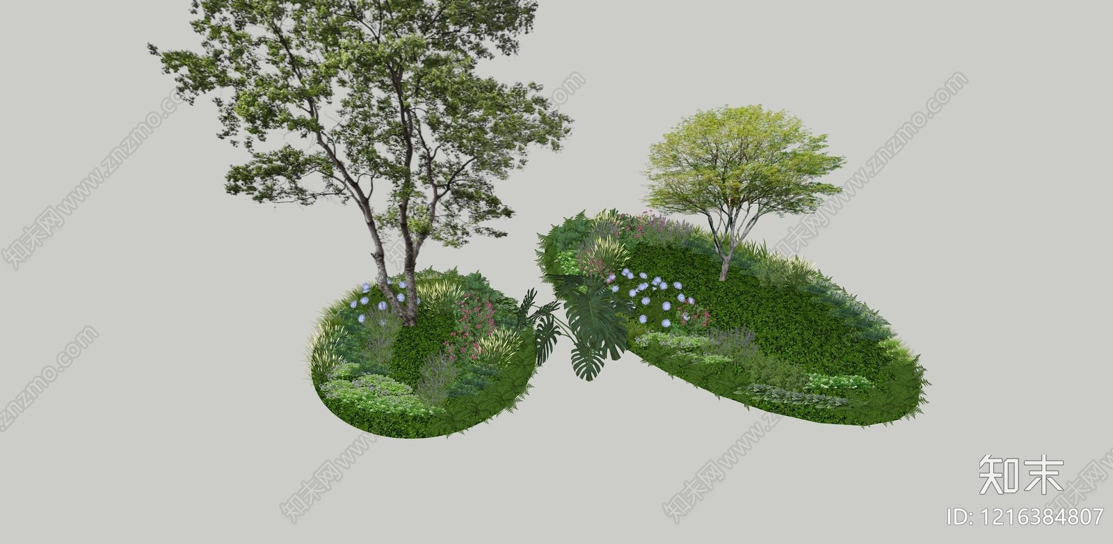 自然主义景观微地形SU模型下载【ID:1216384807】