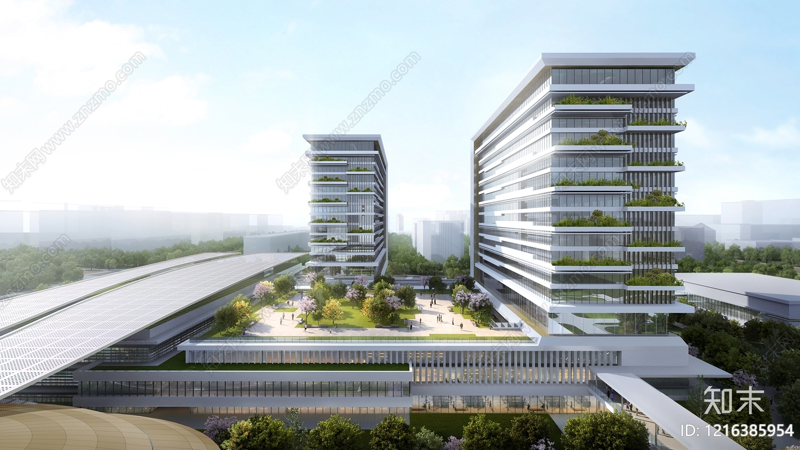现代主义研发中心3D模型下载【ID:1216385954】