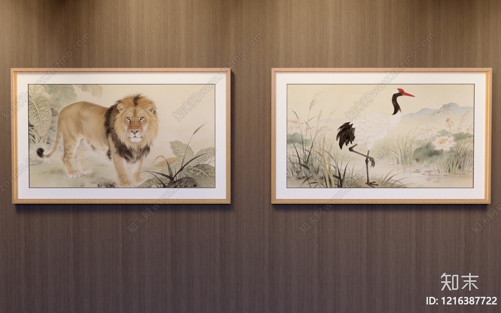 新中式挂画组合SU模型下载【ID:1216387722】