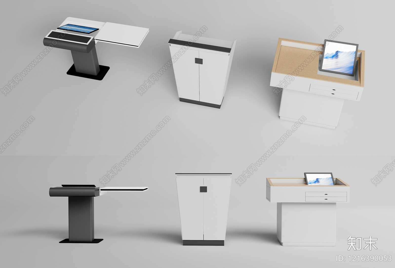 现代简约讲台3D模型渲染效果图