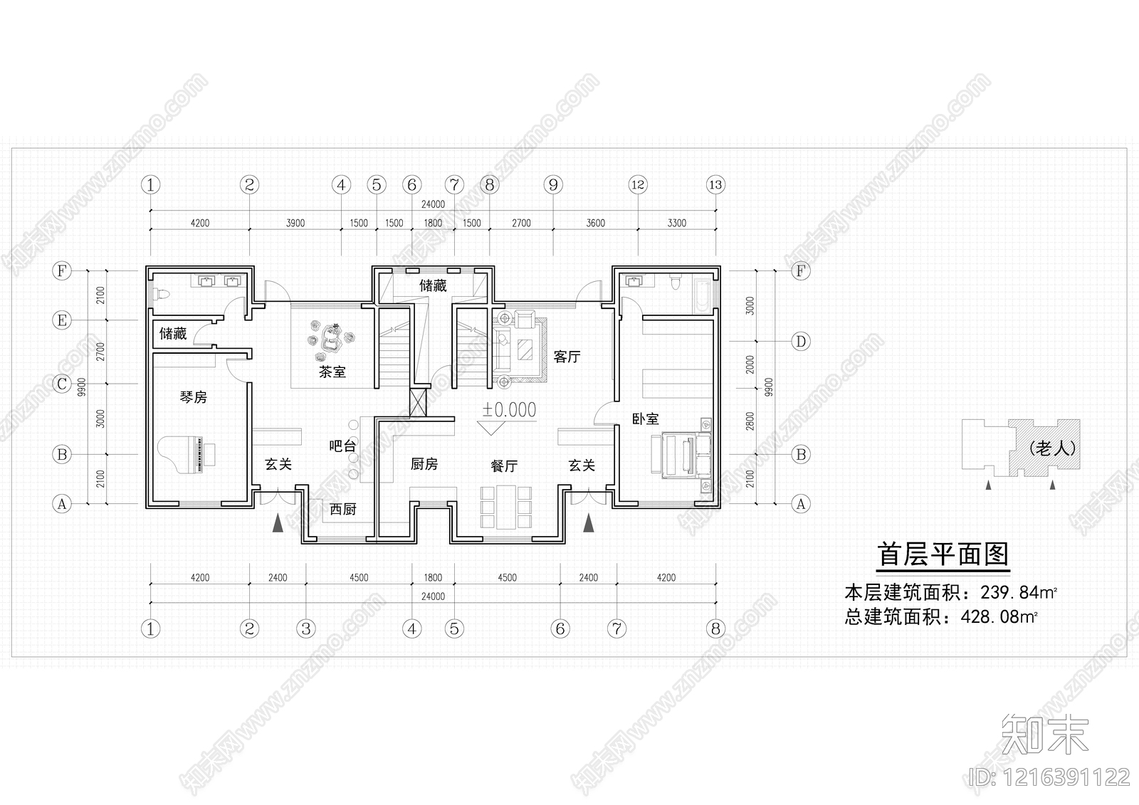 新中式现代别墅建筑施工图下载【ID:1216391122】