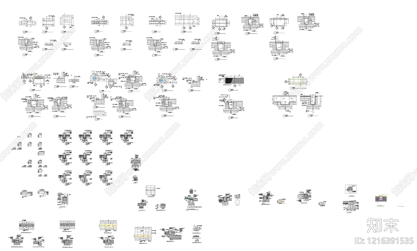 现代综合硬装构件图库施工图下载【ID:1216391535】