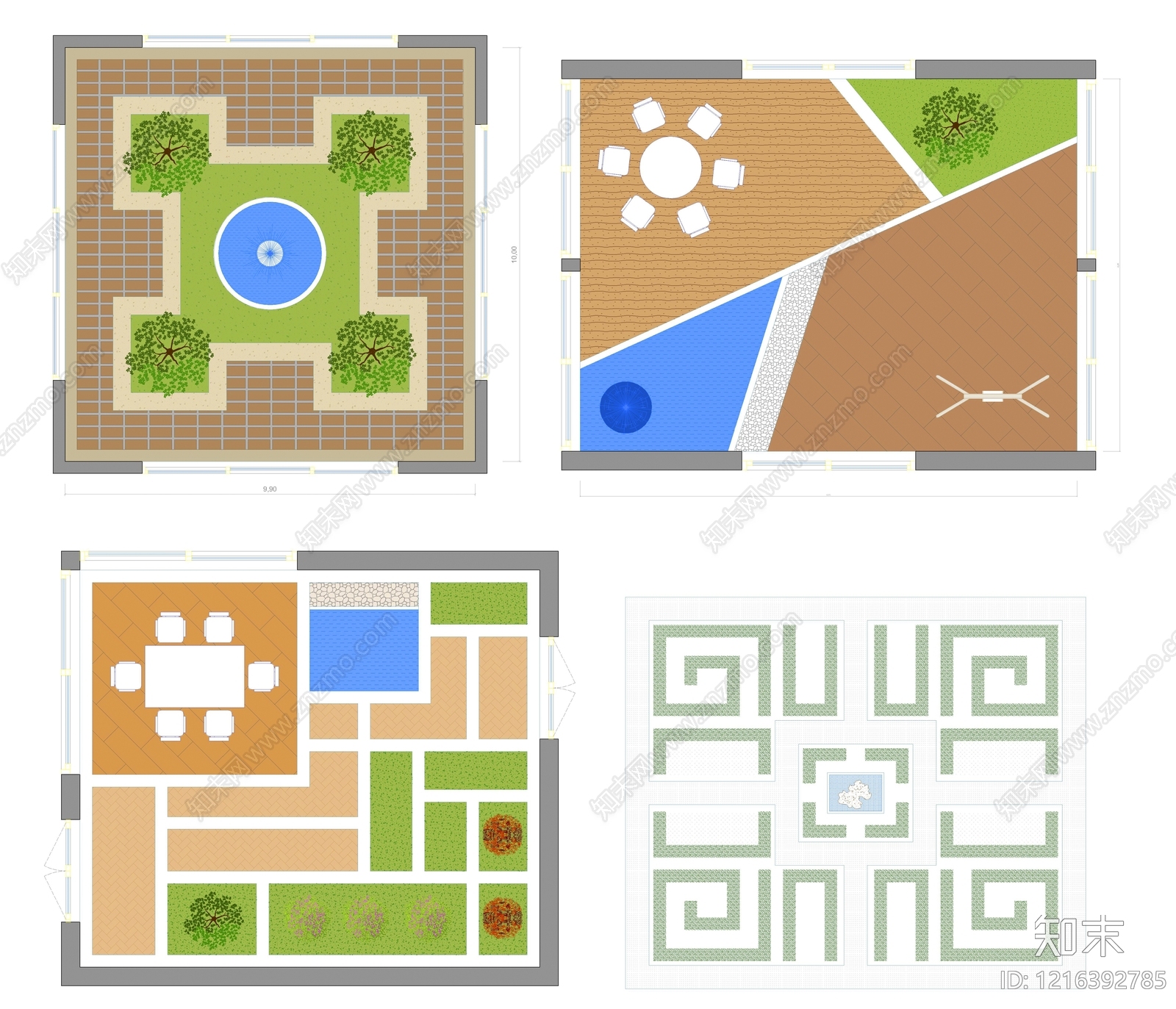 现代屋顶花园施工图下载【ID:1216392785】