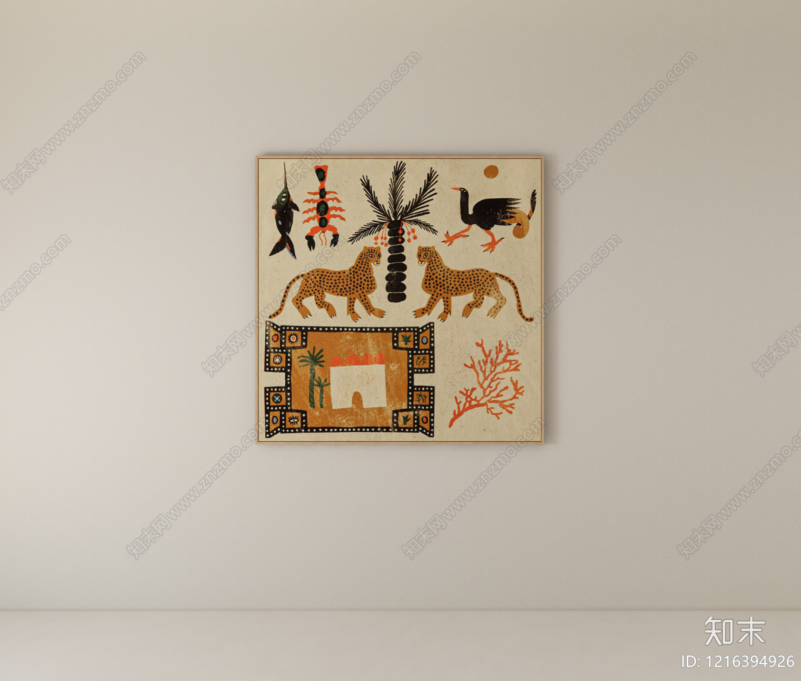 中古风挂画SU模型下载【ID:1216394926】