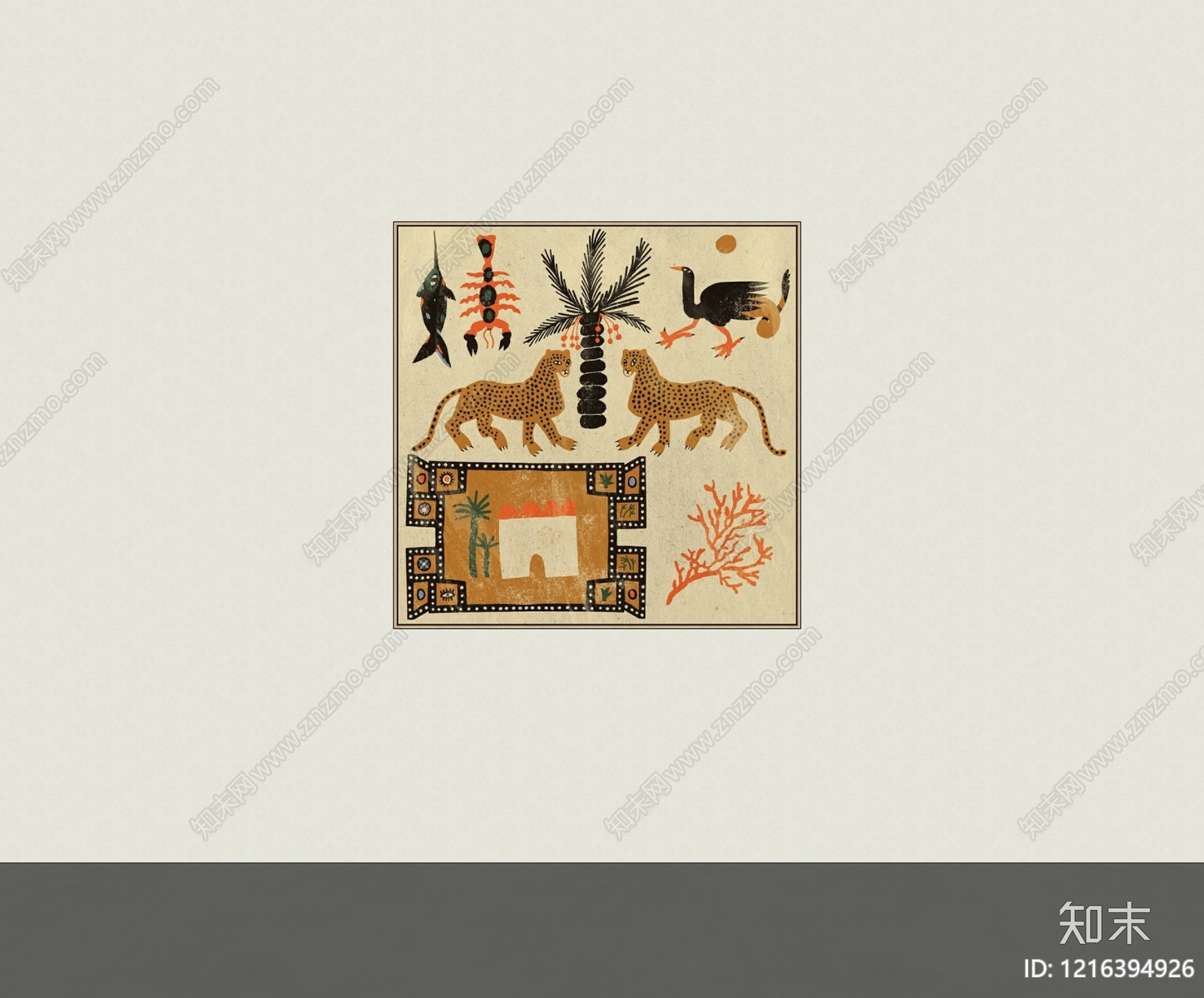 中古风挂画SU模型下载【ID:1216394926】