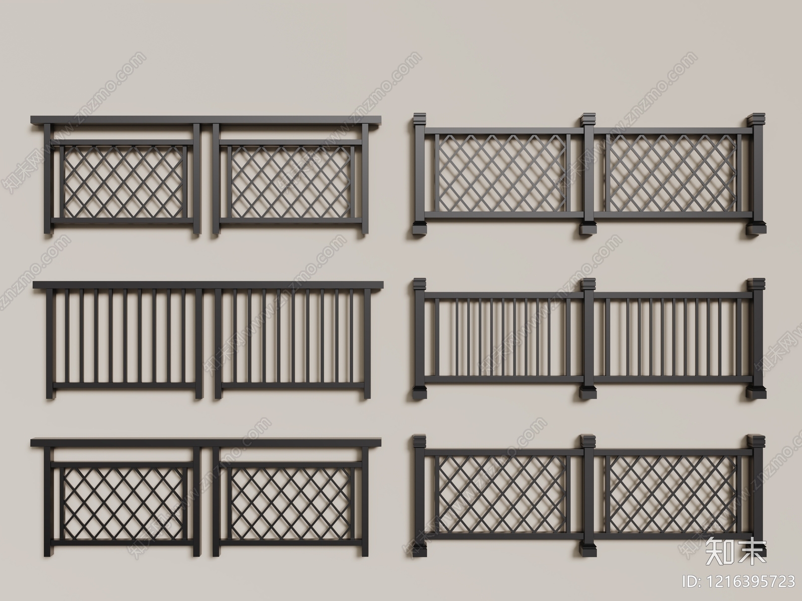 现代简约栏杆3D模型下载【ID:1216395723】