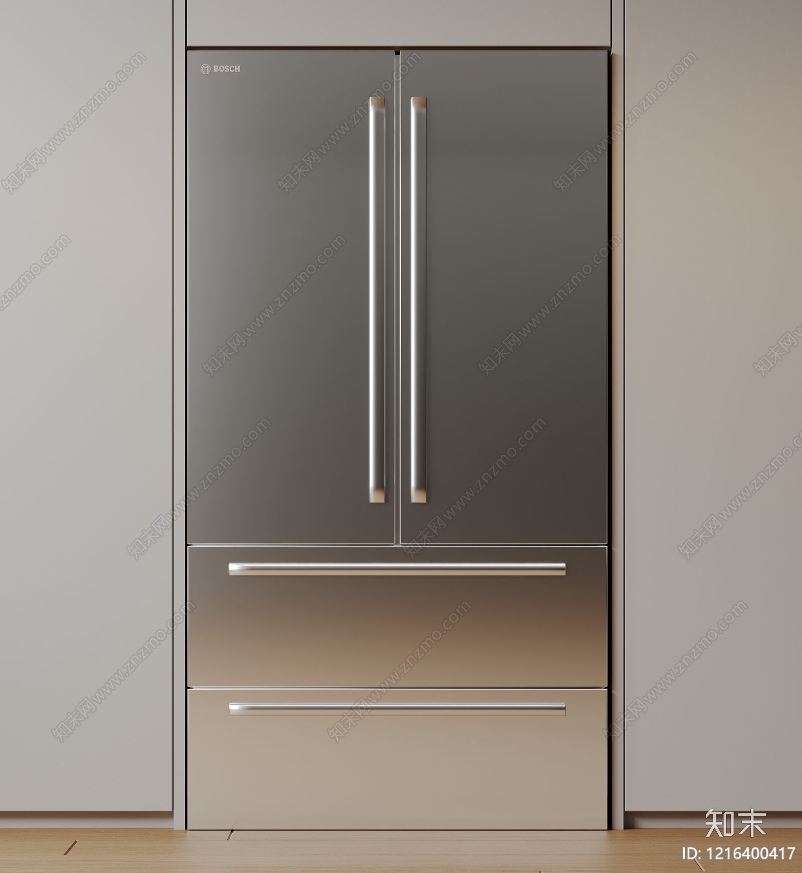现代简约冰箱3D模型下载【ID:1216400417】