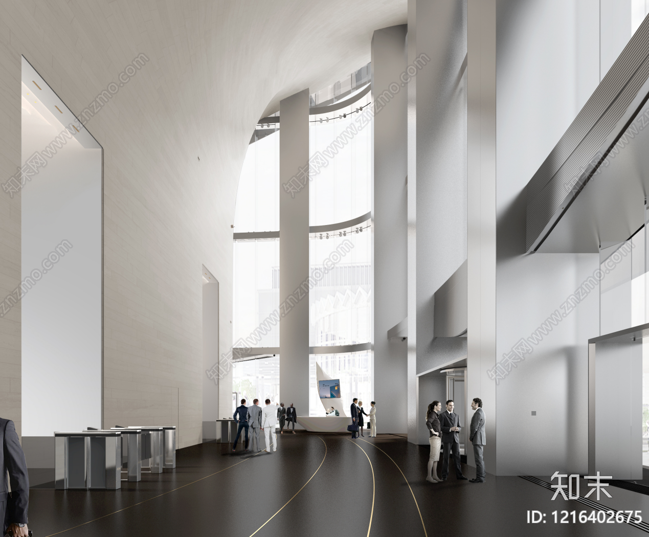 现代简约电梯厅施工图下载【ID:1216402675】