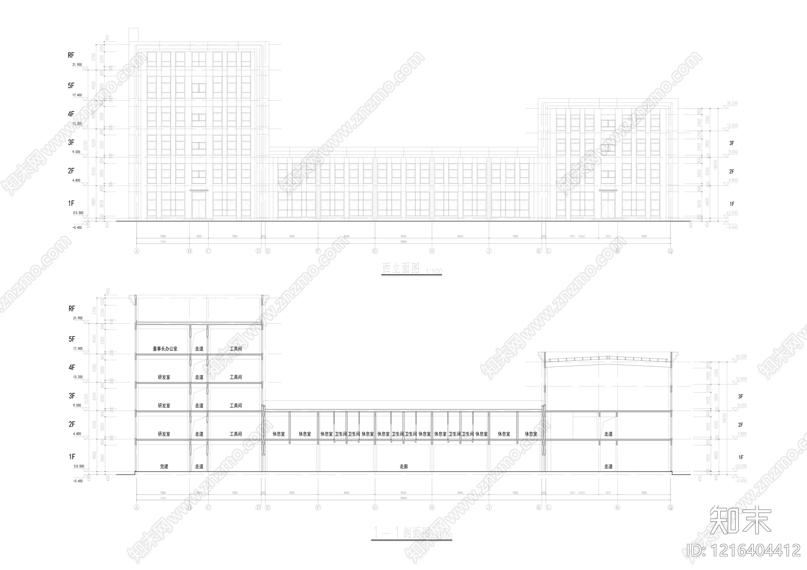 现代学校建筑cad施工图下载【ID:1216404412】
