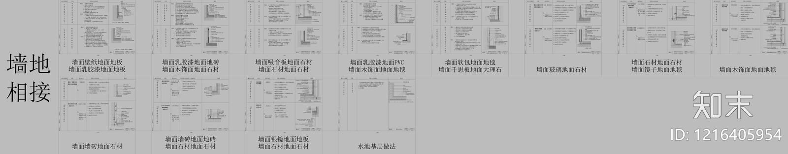 墙面节点cad施工图下载【ID:1216405954】