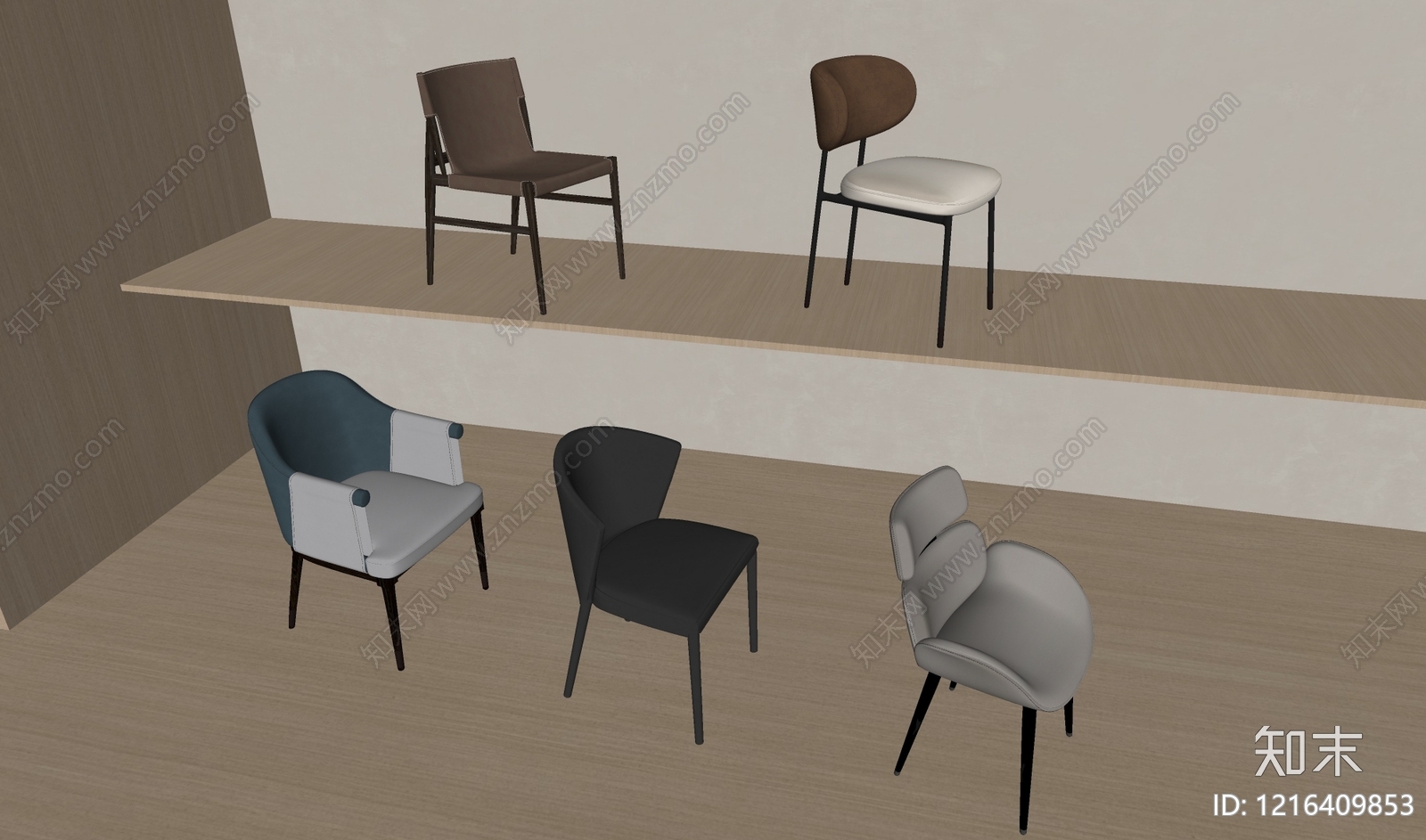 现代简约餐椅SU模型下载【ID:1216409853】