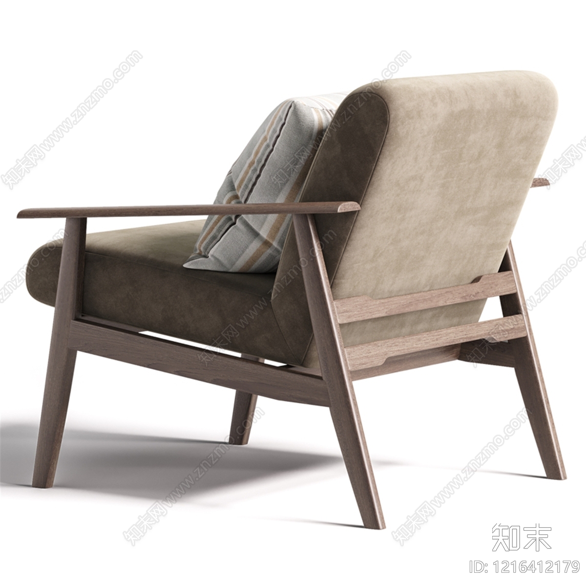 日式单人沙发3D模型下载【ID:1216412179】
