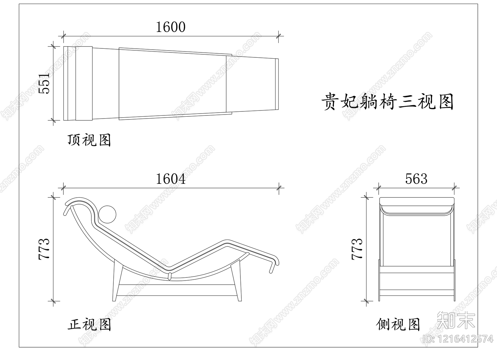 家具三视图CAD图纸