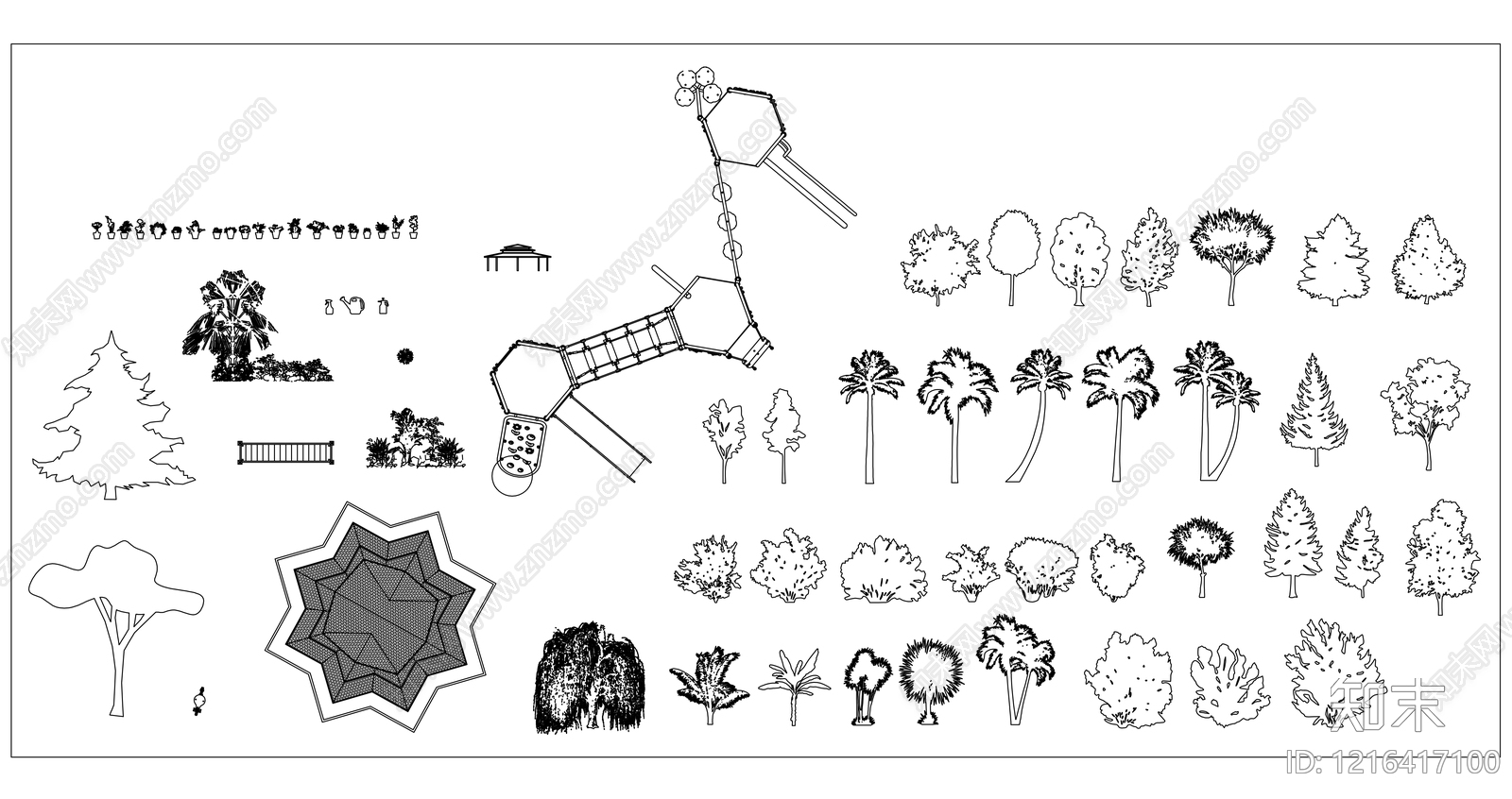 现代综合景观小品施工图下载【ID:1216417100】