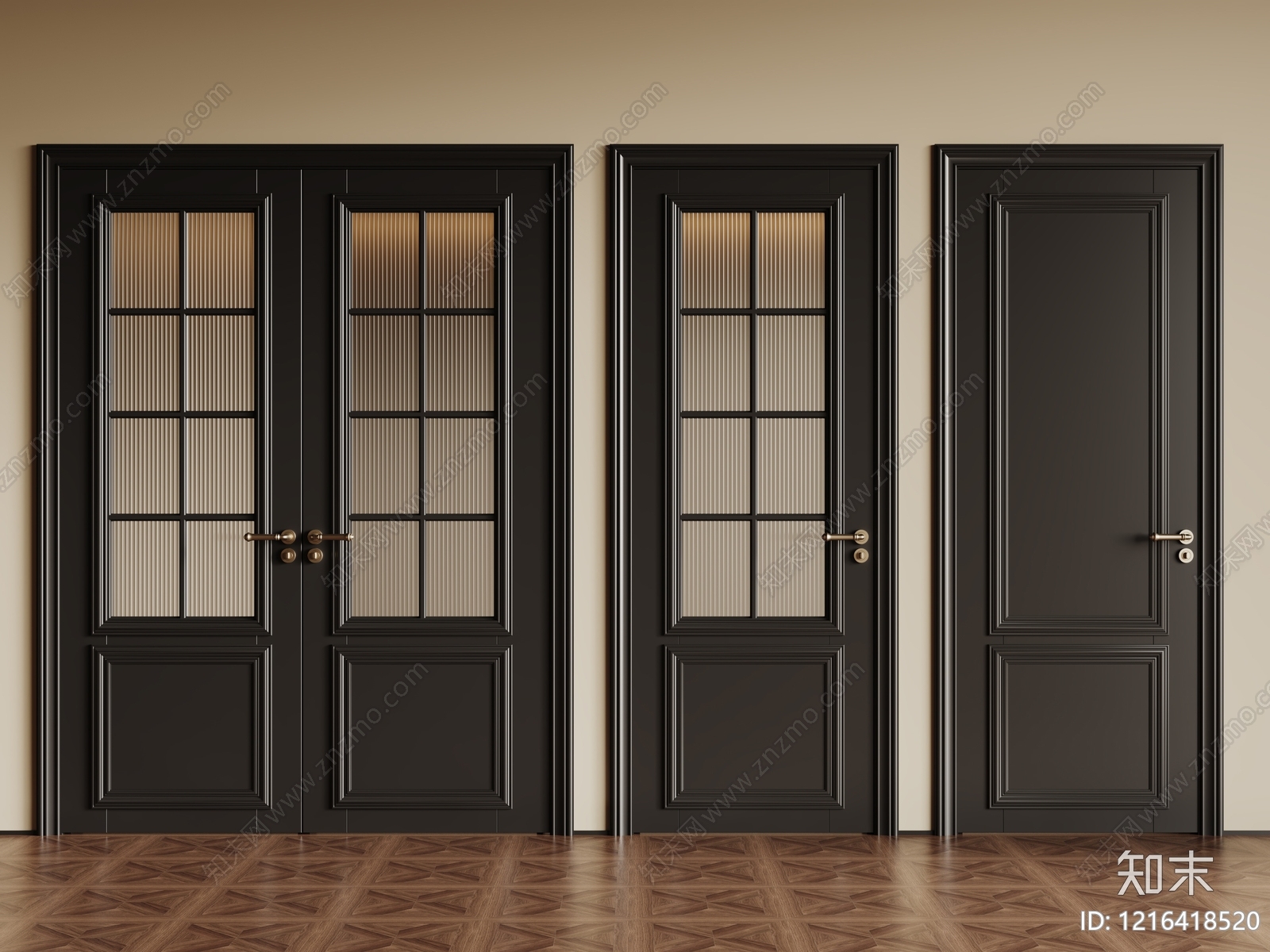 现代简约门组合3D模型下载【ID:1216418520】