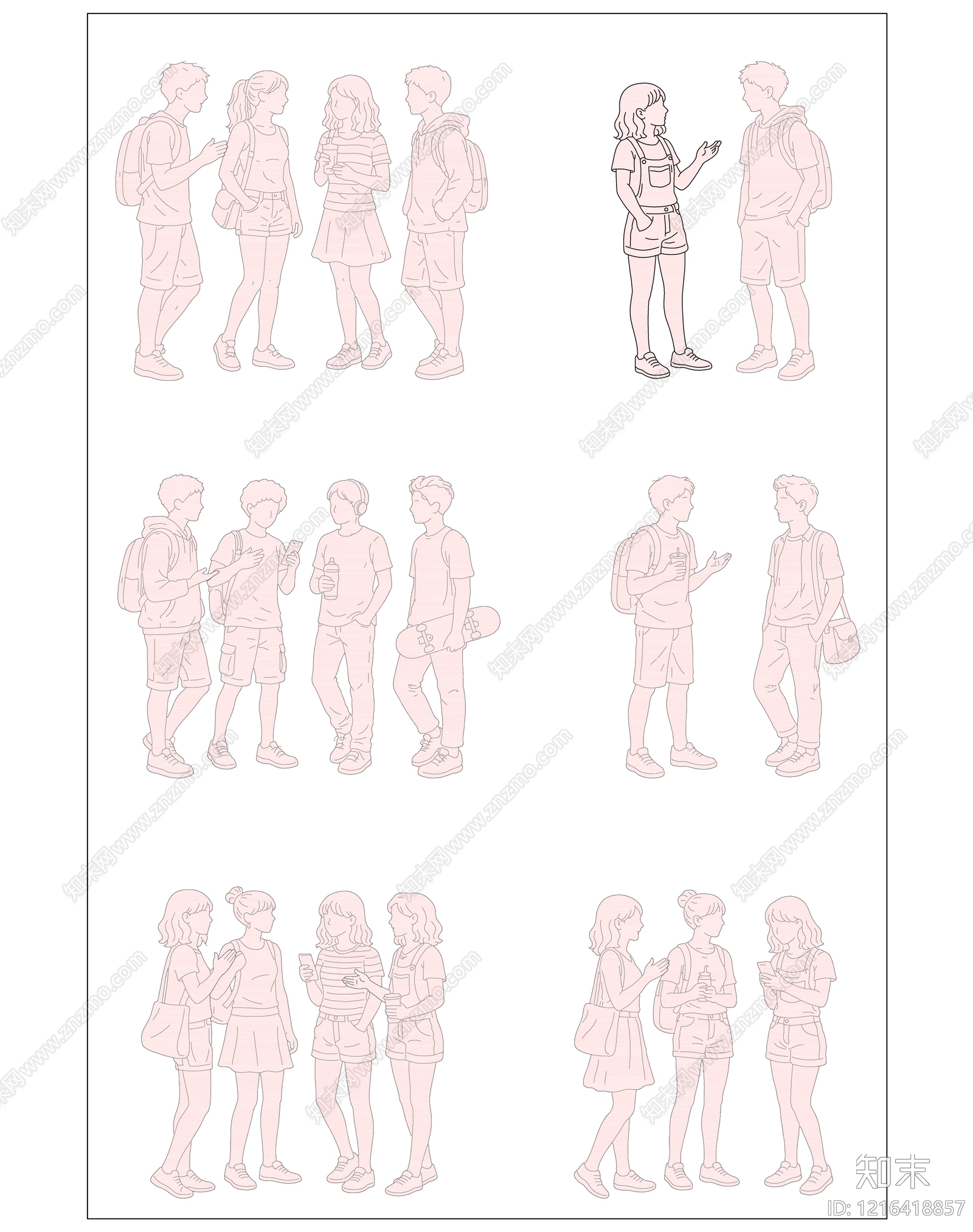 人物剪影库cad施工图下载【ID:1216418857】