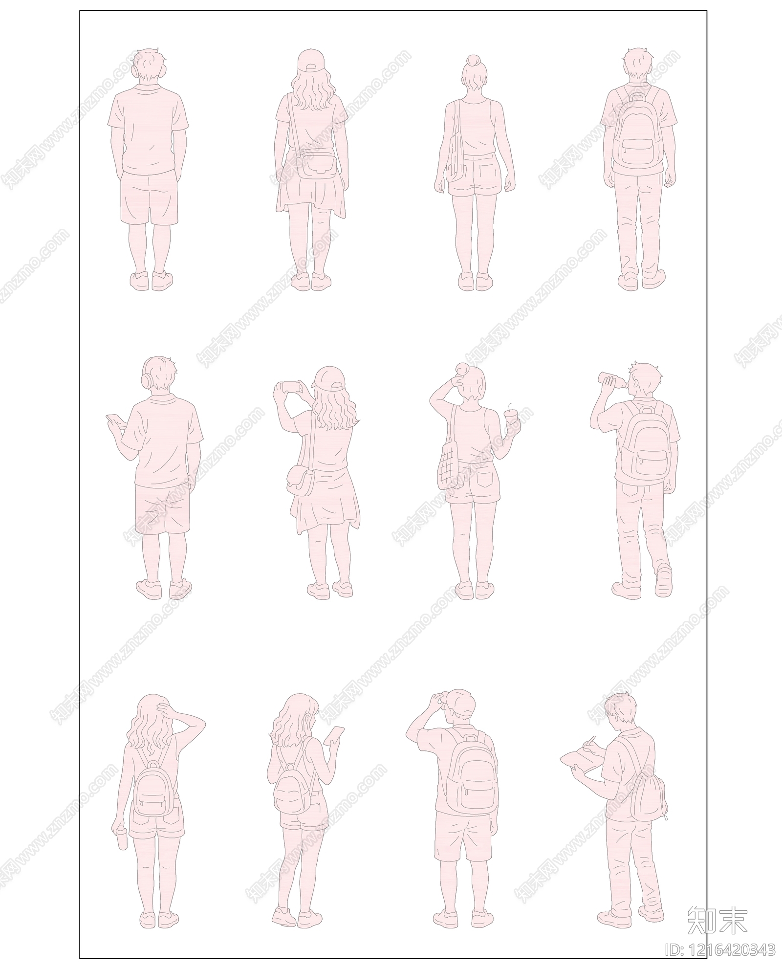 人物剪影库cad施工图下载【ID:1216420343】