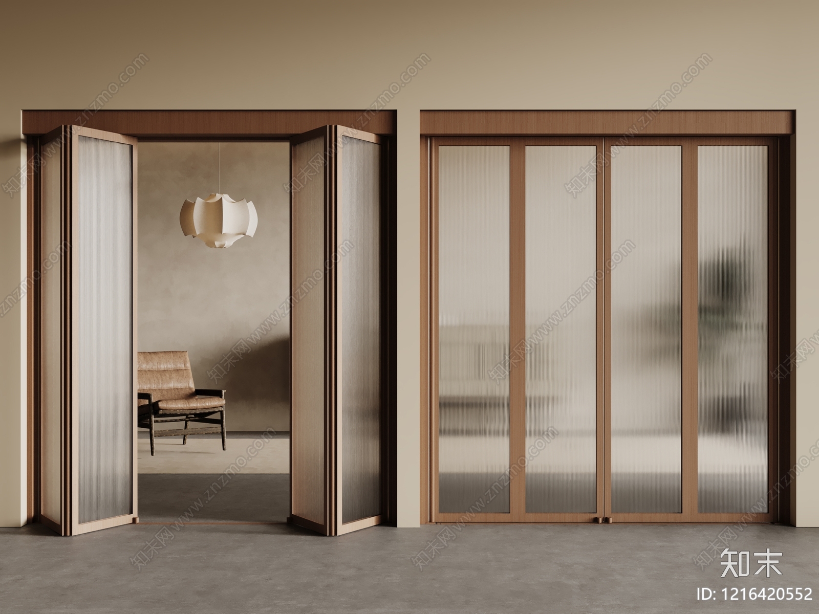 现代简约门组合3D模型下载【ID:1216420552】