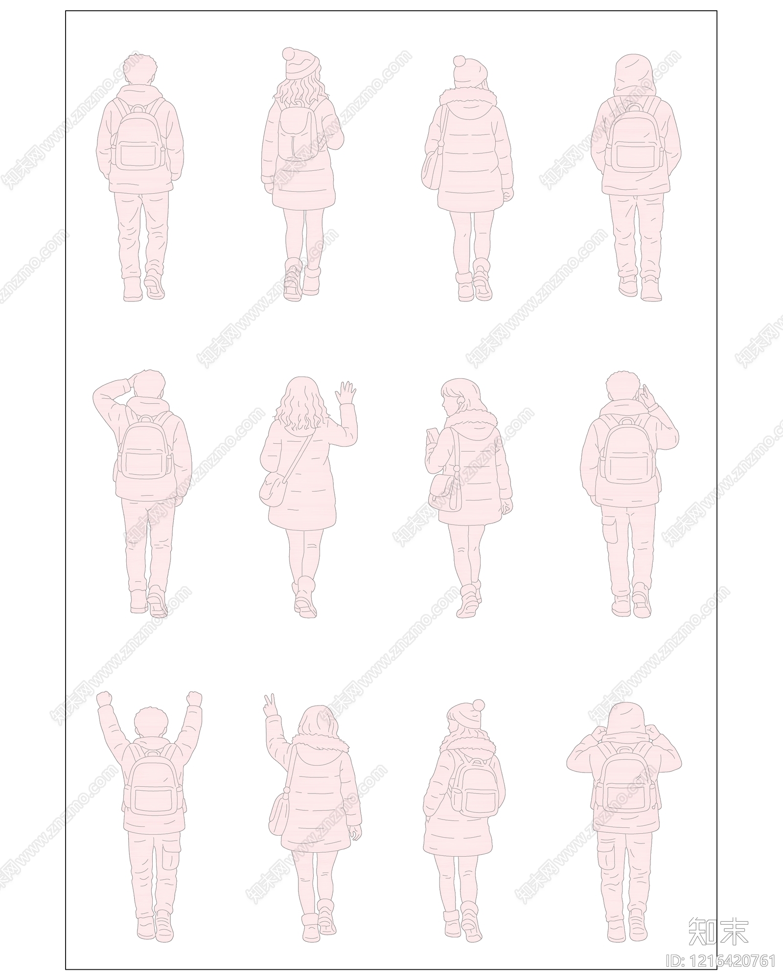 人物剪影库cad施工图下载【ID:1216420761】