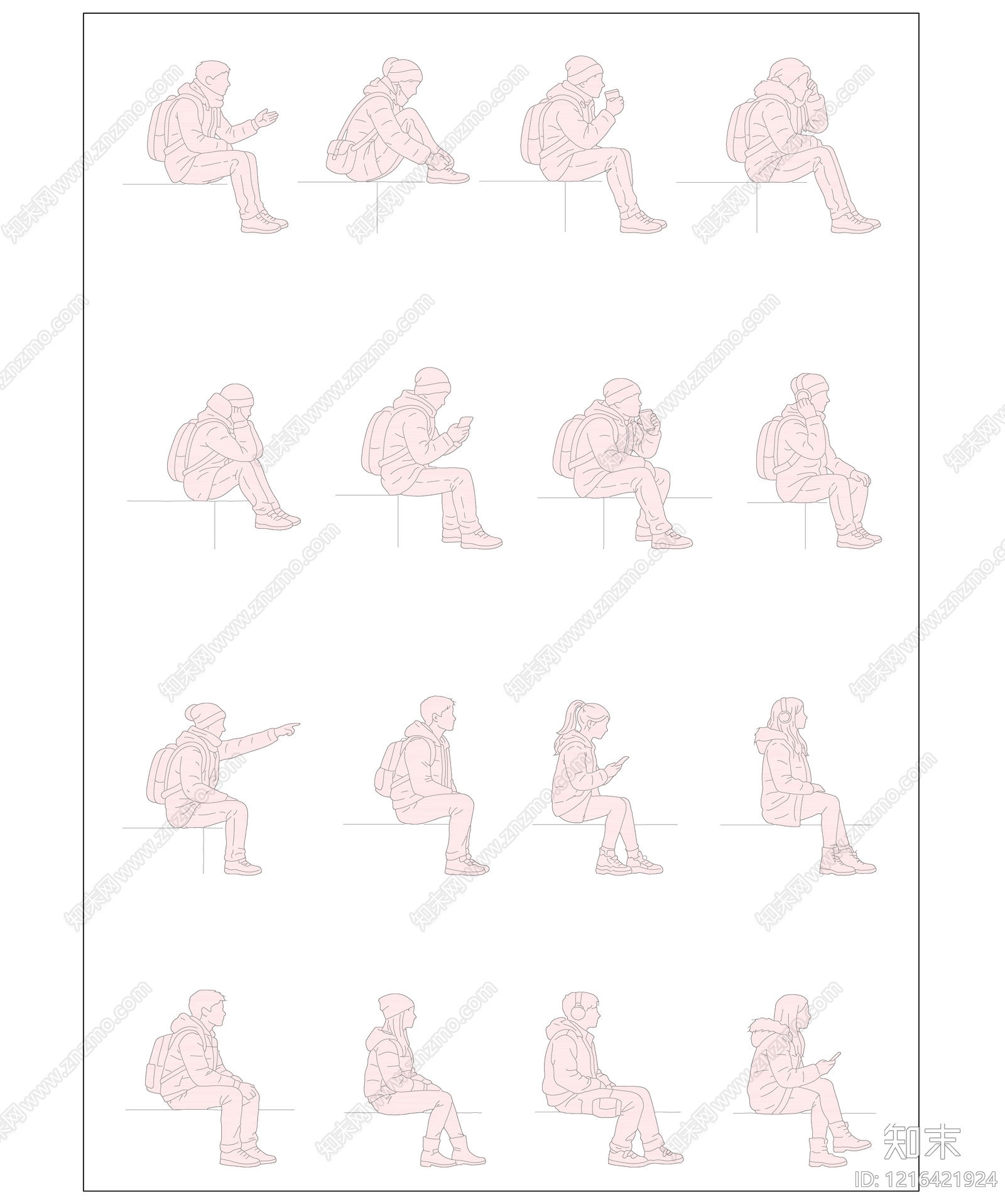 人物剪影库cad施工图下载【ID:1216421924】