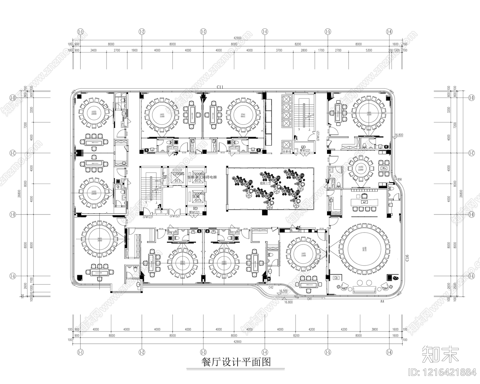 现代中餐厅CAD图纸
